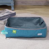 Semi Enclosed Cat Litter Box Foldable Portable Waterproof Oxford Cloth Open Cat Toilet  Cat Litter Box Pet Supplies Pet M-38x27.5x12CM