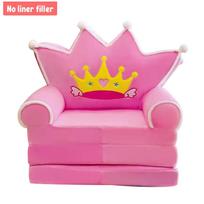 Pliušinis sulankstomas vaikiškos sofos užvalkalas 2 viename sulankstoma vaikiška sofa Mielas animacinis filmukas „Lazy Sofa“ pagalvės užvalkalas be įdėklo užpildo