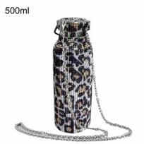 Izoliuotas butelis Kalnų krištoliniu akmeniu inkrustuota termoizoliacija nerūdijančio plieno vaikams izoliuotas vandens puodelis kelionėms 500ml gray