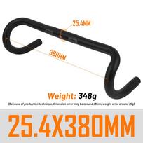 Lenktynių vairas, aliuminio plento dviračio vairas, 25,4/31,8 mm plento dviračio nuleidžiamasis strypas, 380/400/420/440 mm dviračio vairas black