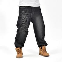 Black Embroidered Printed Fashionable Autumn And Winter New Style Loose And Fat Plus Hip Hop Large Skateboarding 30 juoda