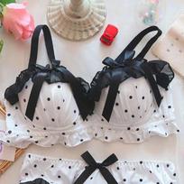 Girls Bras Lolita Black White Lace Lingerie Wireless Underwear Backless Push Up Bras Women Sexy Fashion Brassiere Sweat Bras 32/70AB gray