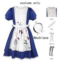 Moterų Anime Alisos Cosplay Kostiumas Su Karoliais Alisos Suknelė Padavėjos Prijuostė Helovinui Žaidimų Pamišimas Grįžta Tema Mergaičių Apranga XS