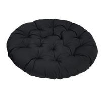 Papasan Kėdės Pagalvėlė Vienspalvė Paminkštinta Kėdės Pagalvėlė Su Raišteliais Lauko Papasan 50 cm juoda