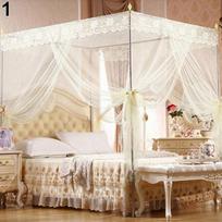 Romantiškas princesės nėrinių tinklelis nuo uodų be rėmelio dviejų lovų su didele lova Full