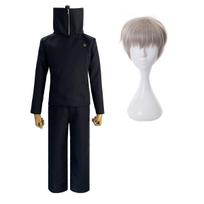 HOLOUN Jujutsu JJK Manga Anime Inumaki Toge Cosplay Kostiumas Perukas Švarkas Kelnės Tamsiai Mėlynas Rožinis Tinklelis Sintetinis Helovinas Kalėdos L-(Full set+wig)