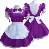 Moterims Mada Trumpomis Rankovėmis Lėlės Apykaklė Retro Tarnaitės Suknelė Mielas Prancūziškos Tarnaitės Apranga Cosplay Kostiumas XXXL violetinė