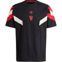 Adidas Originals SS24 Manchester United Serija Laisvalaikio Kultūra Sportiniai Trumpomis Rankovėmis Marškinėliai Vyriški Viršutiniai Drabužiai Juodi IS6519 M