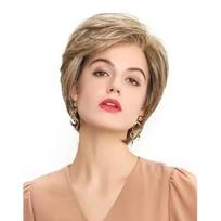 Moteriški tiesūs kirpčiukai Style Pixie Cut Sintetiniai Plaukai Rudas Mišrūs trumpi Perukai Made Made 12inches