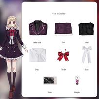 SCIONE Diabolik Lovers Anime Komori Yui Cosplay Kostiumas Mokyklinė Uniforma Siuvinėtas Kostiumas Liemenė Sijonas Marškinė Kaklaraiščiai Helovino Cosplay Kostiumas XS