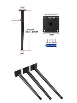 Reguliuojamos metalinės baldų kojelės spintelėms, sofoms, televizoriaus staliukams ir stalams Matte Black Adjustable Straight