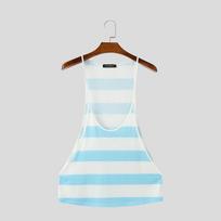 INCERUN Summer Men U Neck Sling Sleeveless Striped Print Loose Tank Tops Camisole 5XL