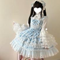 Licaboth Lolita Nėriniai Pūstas Suknelė Gėlėtas Vestuvių Jsk Petnešėlės Princesės Suknelės L mėlyna