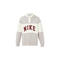 Nike Logotipo Spausdinimo Apykakle Ilgomis Rankovėmis Marškinėliai Vyriški Viršutiniai Drabužiai Pilki FJ1175-012 M white