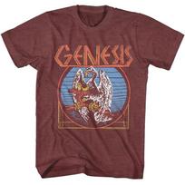 Genesis Bird Senovinis bordo pilkos spalvos marškinėlis su muzikos tema XL