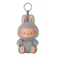 Labubu pliušinis žaislas minkštas iškamša miela monstro lėlė, kawaii namų dekoras, puiki dovana vaikams šviesiai pilka spalva