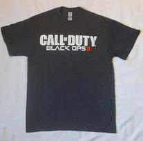CALL OF DUTY BLACK OPS II Anglies Pilkumo trumpomis rankovėmis apvalia apykakle grafinis marškinėlis L