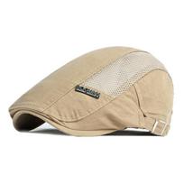Pavasario Vasaros Vyriškos Kvėpuojančios Tinklelio Newsboy Kepurės Lauko Apsauginės nuo Saulės Skrybėlės Beretės Skrybėlės Vyrams 55-60cm chaki