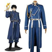 Anime Fullmetal Alchemist Roy Mustang Cosplay Karinis Uniformos Kostiumas Palto Kelnės Prijuostės Kostiumas Helovinas Karnavalas Neutralūs Kostiumai L