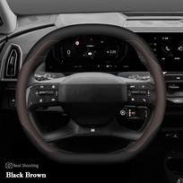Skirta KIA EV5 EV9 2023 2024 2025 anglies pluošto automobilių automatinio vairo dangtis, neslystantis specialūs salono apsauginiai priedai Black black
