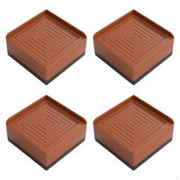 4 dalių lovos pakėlimo blokeliai, baldai, kojų prailgintuvai, nešiojami pakėlimo blokeliai, paprasti, tvirti, neslystantys Apricot 4 cm