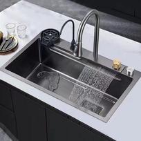 Pilnai įrengta 304 nerūdijančio plieno virtuvės kriauklė su sutankintu krioklio maišytuvu 68cm Full-Function F Package, 13-piece Set