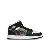 Air Jordan 1 Mid GS Holograminiai Vaikų Kedai Juodi Nauji-Emerald University-Raudoni DR9495-001 36