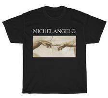 Michelangelo Marškinėliai Adomo sukūrimas Vintažinis menas Renesansas Unisex Marškinėliai S