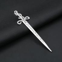 Vintage Viking Sword Hair Stick Lunar Phase Norse Hairpin For Women Men Minimalist Medieval Hair Jewelry Fashion Amulet Hair Sticks