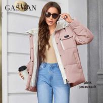 GASMAN Moteriška Parka 2023 Nauja madinga moteriška apykaklė trumpa, plona laisvalaikio šilta striukė su gobtuvu 83682 M tamsiai žalia spalva
