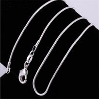 1MM 925 Sterling Silver Chain Fashion Sliver Necklace High Quality Snake Chain For Men And Women 40cm