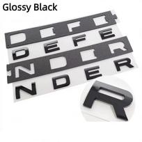1 vnt. 3D ABS juodos raidės DEFENDER ženklelis Automobilio priekinis gaubtas Lipdukai Decals Defender emblemos priedams Glossy Black