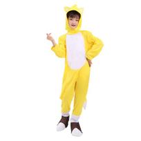Vaikų prabangus kostiumas Sonikas Ežys, kombinezonas, Cosplay vienetinis drabužis S-(4-5T) geltona