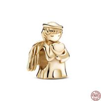 HotSale S925 Sterling Silver Heart sparnuotas Angel Guardian Dangle Charm Bead Fit Original Apyrankė „Pasidaryk pats“ mados papuošalų dovana