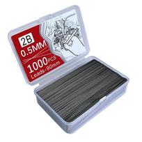 1000/250 vienetų švino užpildai, 0,5 / 0,7 / 0,9 / 1,3 / 2,0 mm HB, lūžiams atsparūs mechaniniai pieštukų užpildai biuro mokykliniai reikmenys