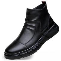 Nauji vyriški madingi odiniai batai Patogūs motociklo batai vyriški lauko batai su aukšta platforma Chelsea Boots Vyriški 39 black