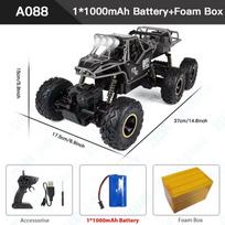 Nauja 1:12 4WD RC automobilis su LED apšvietimu 2,4G radijo valdymo automobilis visureigio transporto priemonės valdymo monstras sunkvežimis žaislas vaikams, dovanų įkraunamas 1 Battery juoda