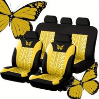 Butterfly Heat Transfer automobilio sėdynės užvalkalas – 5 vietų pilnas komplektas, 9 dalys. Viduriniai Rytai, Europa, Amerika. Universal geltona