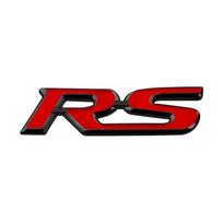 1 vnt. 3D metalinio RS logotipo automobilio lipdukas, bagažinės šoninis lipdukas, priedai Black Red