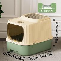 Visiškai uždara itin didelė kačių kraiko dėžė su UV sterilizacija ir sulankstomo stalčiaus dizainu Drawer-type Litter Box