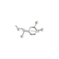 Molecule Brooch Serotonin Caffeine Dopamine Badges Jewelry Gifts for Doctor Nurse Chemical Teacher Student Science Lover