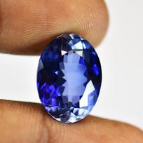 13,10 ct natūralus mėlynas tanzanitas, ovaliai šlifuotas, sertifikuotas, laisvas brangakmenis, geriausiai tinka dovanai 16.7 mm Approx. mėlyna