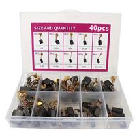 40Pcs Electric Motor Carbon Brushes 10 Different Sizes Suitable for Repair Power Tools Part