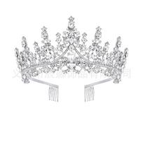 Vestuvių karūnos moteriška galvos juosta Princesės ceremonijos galvos apdangalas Šokių vakarėlio karūnos kalnų krištolo plaukų aksesuarai