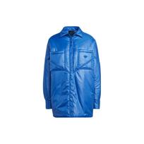 Adidas Originals Mėlyna Versija Dygsniuotas Marškinis Vienspalvis Polo Sportinis Laisvas Švarkelis Moteriškas Švarkelis Karališkai Mėlynas HK7257 S blue