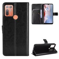 Atlenkiamas dėklas HTC Desire 20+ Plus odinis dėklas [Atlenkiamas vintažinis odinis] Smūgiams atsparus patvarus retro telefono dėklas for HTC Desire 20+ Plus juoda