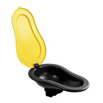 Plastikinis laikinas tualetas su dangčiais, kempingui, kelionėms, nešiojamas kelioninis šlapimo tualetas, nešiojamas puodas, lauko tualetas geltona