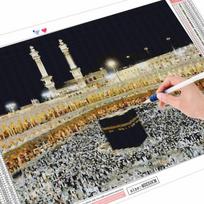 5D Deimantų tapyba Viso kvadrato apvalus Rankdarbiai Deimantų Mozaika Mečetė Siuvinėjimas Religija Islamizmas Namų apdaila Full Round (20X30CM)