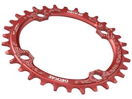 104BCD apvalus siauras platus grandinės žiedas MTB kalnų dviračių dviratis 104BCD 32T 34T 36T 38T alkūninis mechanizmas Dantų plokštės dalys 104 BCD 32T raudona