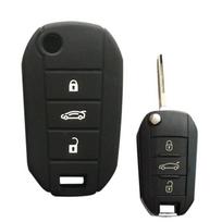 Silikoninis automobilio raktų dėklas, skirtas Opel Corsa DFA Grandland X Crossland Combo C dėklas, skirtas Citroen C4 Cactus C5 Aircross Berlingo dangtelis juoda